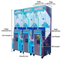 Machine à griffes Super Mega Mini avec accepteur de billets, mini-grue à griffes, machine à griffes pour enfants, usage commercial