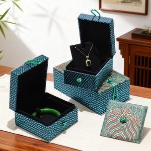 <strong>Vintage</strong> Chinese-style <strong>Jewelry</strong> Storage <strong>Box</strong> For Necklaces And Bracelets, Brocade Cloth, Luxury Gift, Elegant Packaging <strong>Box</strong> - Product Image 5