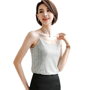 Women's Elegant Knitted Tank <b>Top</b> Polyester Breathable Autumn Wear - Product Image 5