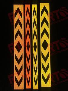 Cinta de flecha reflectante amarilla fluorescente de seguridad para camiones del mercado de los Emiratos Árabes Unidos, tira negra autoadhesiva, pegatina reflectante para vehículos largos - Product Image 2