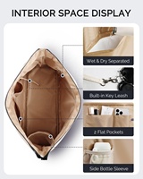 Sac de plage léger en Tyvek, imprimé palmiers, grand format, imperméable et lavable, idéal pour les vacances du week-end, style hawaïen.