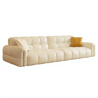 Sofá de 3 Plazas de Estilo Moderno y Lujoso, Diseño de Teclas de Piano, Tapizado en Piel Auténtica, Color Crema, Ideal para Espacios Pequeños