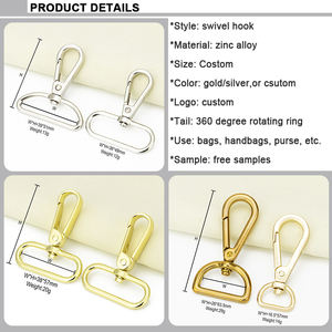 Borsa tracolla accessori metallo antico rame rosso 1.5 pollici gancio a scatto 38mm in lega di zinco gancio girevole per nastro in pelle - Product Image 5