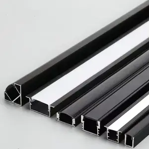 Profil LED à fente en t encastrée en surface à prix d'usine avec couvercle en PC diffuseur de canal LED en aluminium extrudé lumière linéaire mince 2m