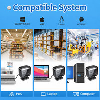 Escáner de Código de Barras de Escritorio YUANAIDC 1D 2D, Lector de Códigos QR con Cable USB, Escáner Omnidireccional de Manos Libres para Punto de Venta de Supermercado