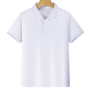 Polo pour enfants à manches courtes, couleur unie, logo personnalisé, uniforme scolaire pour adolescents M100-150cm - Product Image 4