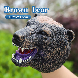Marioneta de mano vívida vinilo tiburón <span class=keywords><strong>tigre</strong></span> oso hipopótamo perro Animal marionetas para niños juego de simulación - Product Image 4