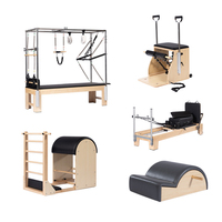 Ensemble d'équipements de Pilates en bois massif réglable : Cadillac, Reformer, Chaise, Barrel, Correcteur de colonne vertébrale, Lit d'entraînement du tronc pour studio professionnel