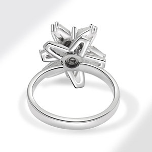 Rotating Five Pointed Star <b>Adjustable</b> <b>Rings</b> Claw Setting Geometric Cubic Zirconia Copper White Gold Plated Anti Stress Jewelry - Product Image 3