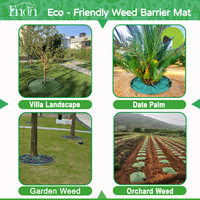 Enon Agro 0,42m/0,6m/0,8m Gewebte Garten-Unkrautbekämpfungs-Landschaftsbarriere Geotextil Kreisförmige Schnittlöcher Kunststoff-Mulch Baumring