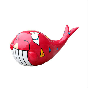 Escultura Decorativa de Fibra de Vidrio con Forma de Ballena de Dibujos Animados Jiahua para Exteriores, Montaje en Suelo - Product Image 3
