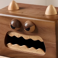 Boîte à mouchoirs en bois de noyer écologique de forme ronde avec option de logo personnalisé, impression en relief/en creux pour usage domestique
