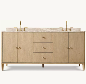 Juegos de Muebles de Baño de Lujo, Estilo Americano, Muebles de Baño de Madera con Lavabo Doble - Product Image 2