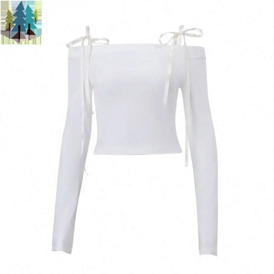 off the shoulder ladies new design fashion top long sleeve women's blouses &amp; shirts 2024 women's clothing