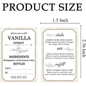Étiquettes saveur vanille pour boîtes à <span class=keywords><strong>cupcakes</strong></span> de boulangerie et de café, autocollants pour bouteilles de sirop vanille, logo personnalisé - Product Image 2