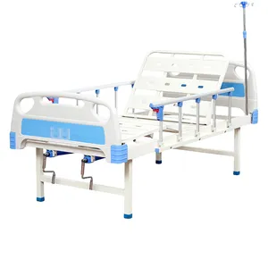 Furnitur rumah sakit, tempat tidur pasien dua fungsi ruang perawatan medis Icu 2 engkol tempat tidur rumah sakit Manual untuk pasien
