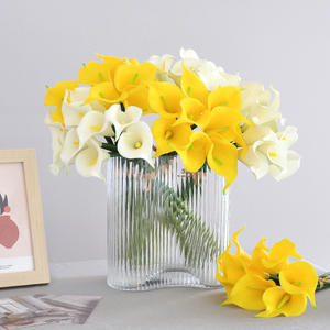 Vente flash : Fleur artificielle <span class=keywords><strong>Cala</strong></span> Lily, toucher réaliste, caoutchouc souple, décoration d'intérieur, bouquet de mariage à main - Product Image 1