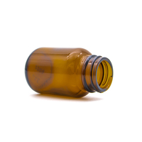 Pot en verre ambré à large ouverture multi-tailles 60/100/500 ml - Goutte à goutte plate pour le stockage de capsules, de pilules et de produits pharmaceutiques