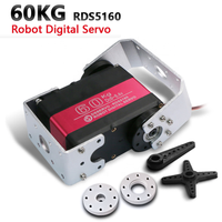 Servomoteur numérique robotique RDS5160 60KG RDS5180 80KG 7.4V étanche à double axe avec support de montage en U pour robotique RC