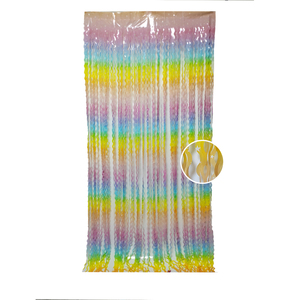Rideau ondulé <span class=keywords><strong>dégradé</strong></span> arc-en-ciel, fournitures de fête, décoration de porte, feuille d'aluminium, fête d'anniversaire - Product Image 3