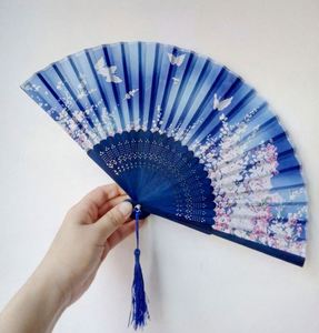 Customized 8\" Kungfu Bamboo Hand Fan Eco-Friendly Handheld Silk with Painted Technique Personalized Design - Product Image 5