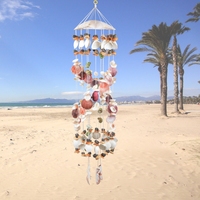 Carillons éoliens en forme de coquille de mer, cadeau fait à la main, à la mère, la grand-mère, l'amour commémoratif, patère d'extérieur, de jardin, cour et Patio