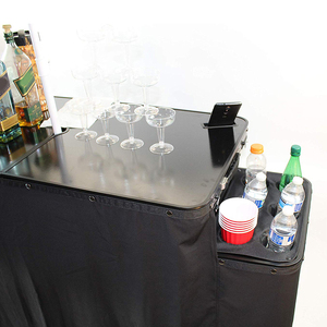 Mesa de fiesta plegable de <span class=keywords><strong>Metal</strong></span> de fábrica, mesa de Bar portátil de aluminio con estuche de transporte - Product Image 4