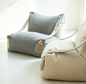 Soft Faux Rabbit Fur Bean Bag Lazy <b>Sofa</b>, Japanese Tatami Single Floor Chair, Ergonomic Waist Back Support Cushion for Balcony - Product Image 3