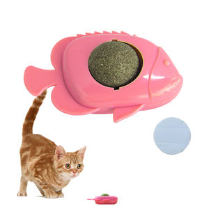Petdom Vente à chaud Jouets de haute qualité pour chats en forme de poisson Boule d'herbe à chat Boules murales d'herbe à chat Jouets interactifs pour chats - Product Image 1