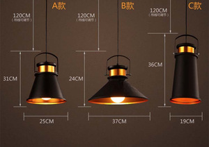 Style Rétro industriel Restaurant Cuisine Maison Lampe Pendentif Lumière Lampes Décoratives Vintage Suspension Abat-Jour pour Manger - Product Image 4