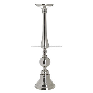 โต๊ะวางเทียนสีเงินทรงสูงสำหรับงานแต่งงาน - Product Image 5