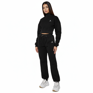 Conjunto de 2 piezas de chándales para mujer, sudadera holgada sólida, de alta calidad, en stock - Product Image 1