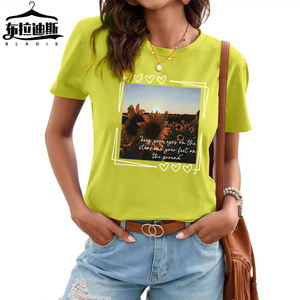 <span class=keywords><strong>Hot</strong></span> <span class=keywords><strong>Sexy</strong></span> Meisje <span class=keywords><strong>Bf</strong></span> Grafisch <span class=keywords><strong>T</strong></span>-<span class=keywords><strong>Shirt</strong></span> Zonnebloem Afbeelding Letterlogo Street Fashion Casual Ronde Hals Ademend Milieuvriendelijk - Product Image 3