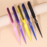 Brosse démêlante professionnelle 3 rangées en nylon pour coiffure, brosse à queue de rat en ABS pour le volume et le massage du cuir chevelu, pour femmes et salons de coiffure