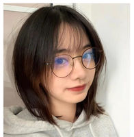 QUEJOEY, nuevas gafas ópticas redondas de color té con leche para mujer, gafas de estilo coreano con bloqueo de luz azul, ultraligeras