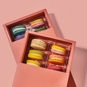 Tùy chỉnh thiết kế in dùng một lần Pastry Cookies Biscuit Macarons bánh pie hộp với ngăn sô cô la Donut bánh bao bì - Product Image 1