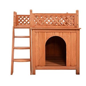 Nouvelle niche familiale en bois massif <span class=keywords><strong>pour</strong></span> animaux de compagnie, utilisable en intérieur/extérieur, avec <span class=keywords><strong>escalier</strong></span>, villa <span class=keywords><strong>pour</strong></span> <span class=keywords><strong>chien</strong></span> avec balcon, maison <span class=keywords><strong>pour</strong></span> animaux de compagnie - Product Image 3