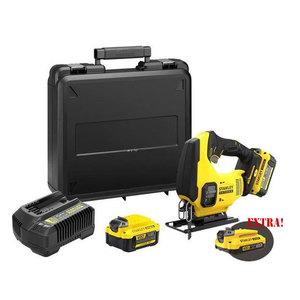 STANLEY®V20 18V puzzle senza fili 3 batterie agli ioni di litio (2X4.0 Ah + 1X2.0 Ah) per seghe in legno FATMAX®Modello SFMCS600M2K-QW V20 - Product Image 1