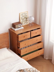 <span class=keywords><strong>Commode</strong></span> à 5 <span class=keywords><strong>tiroirs</strong></span> <span class=keywords><strong>en</strong></span> chêne massif, style moderne minimaliste, avec pieds effilés, meuble de rangement pour salon et chambre à coucher - Product Image 5