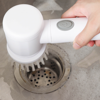 Brosse de nettoyage électrique multifonctionnelle en matériau PP avec manche sans fil pour la cuisine, la salle de bain et les toilettes.