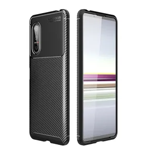 For Sony Xperia 5 II Case Beetle Carbon Fiber Soft Case for Sony Xperia 1 II