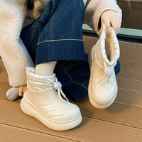 XH8801 bottines imperméables extérieures hiver en peluche semelle épaisse antidérapante grosses bottes chaussures en coton pour femmes
