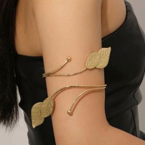 Zoryn Women's 18K Gold Plated <b>Adjustable</b> Upper Arm <b>Bracelet</b> with Flower Pattern Hammered Textured Simple Minimalist Design - Product Image 1