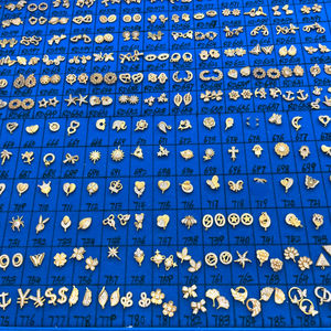 Custom Designer Trendy Ball Shape 14K <b>Gold</b> Plated Zircon Stud <b>Earrings</b> <b>Set</b> for Unisex Anniversary Wholesale Bulk - Product Image 1