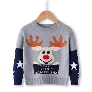 เสื้อสเวตเตอร์เด็กผู้ชายผ้าฝ้ายลำลอง ลายไดโนเสาร์ ตกแต่งลายการ์ตูน สำหรับฤดูหนาวและฤดูใบไม้ร่วง คริสต์มาส - Product Image 2