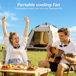 Ventilateur de cou LED rechargeable coloré et lumineux à prix abordable avec aromathérapie, mini-ventilateur portable de troisième génération pour l'été - Product Image 4