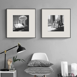 Quadro Decorativo in Stile Francese <span class=keywords><strong>Bianco</strong></span> <span class=keywords><strong>e</strong></span> <span class=keywords><strong>Nero</strong></span> per Corridoio, Camera da Letto <span class=keywords><strong>e</strong></span> Soggiorno - Product Image 4