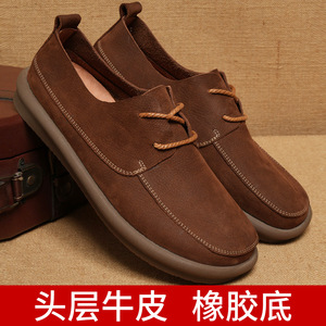 Chaussures bateau en cuir pour hommes, à lacets, bout rond, doublure en cuir véritable, semelle extérieure en caoutchouc, semelle intermédiaire en EVA, légères, toutes saisons, usage décontracté - Product Image 5