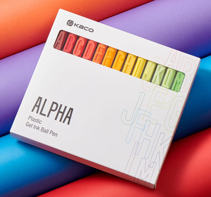 Stylos gel Kaco Alpha 26 lettres, encre noire, 0,5 mm, séchage rapide, écriture fluide, fournitures de bureau esthétiques, stylo gel promotionnel - Product Image 1