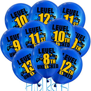 Ensemble de ballons en latex imprimés bleus sur le <span class=keywords><strong>thème</strong></span> des <span class=keywords><strong>jeux</strong></span> <span class=keywords><strong>vidéo</strong></span> de 12 pouces pour les décorations de fête d'<span class=keywords><strong>anniversaire</strong></span> des garçons de 8 à 12 ans, joueurs de <span class=keywords><strong>jeux</strong></span> <span class=keywords><strong>vidéo</strong></span>, enfants - Product Image 1